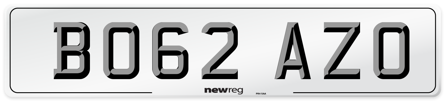 BO62 AZO Number Plate from New Reg